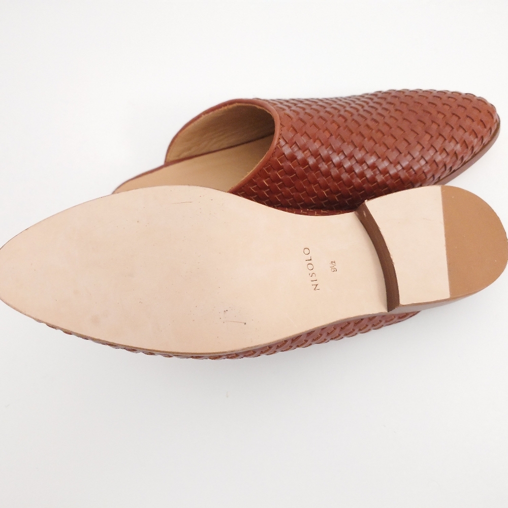 Nisolo Ama Woven Mule Brandy Leather Mules Slip On Sandals Shoes Size 9.5 - Picture 5 of 16